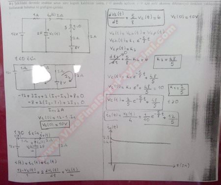 Elektrik Devreleri-1 Final Sınav Soruları ve Çözümleri - 2014