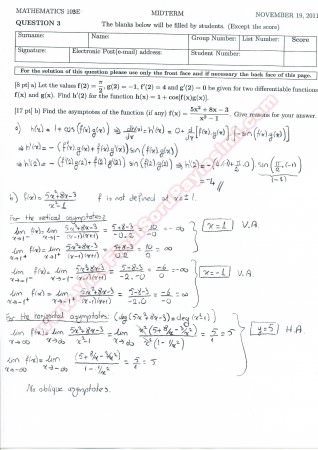 Matematik Vize Soruları - ( İTÜ )