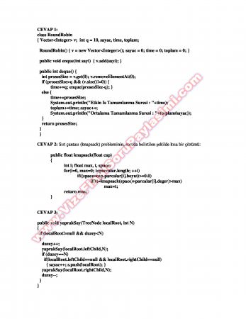 Veri Yapıları Dersi Vize Soruları - 2008