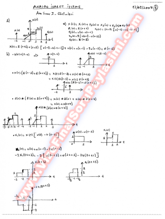Analog İşaret İşleme Vize Soruları Ve Cevapları-2007