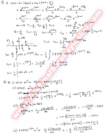 Analog İşaret İşleme Vize Soruları Ve Cevapları-2007