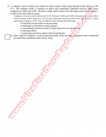 Elektrik Dağıtım Sistemleri Final Soruları-2012