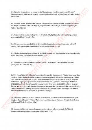 Anayasa Hukuku Final Soruları