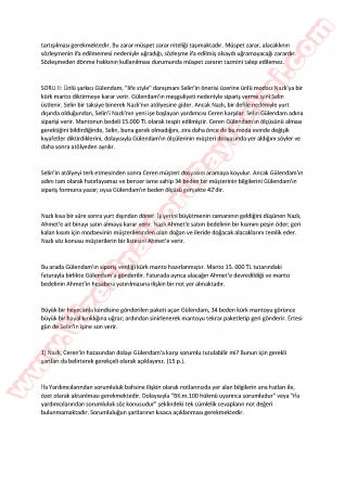 Borçlar Hukuku Final Soruları Ve Cevapları