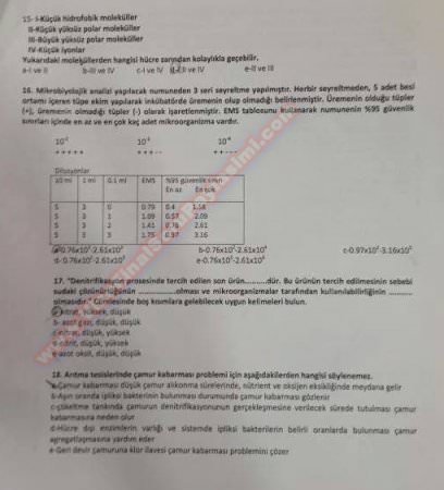 Çevre Mikrobiyolojisi Final Soruları ve Cevapları