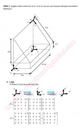 Robotik Sistemler Dersi Çözümlü Sorular