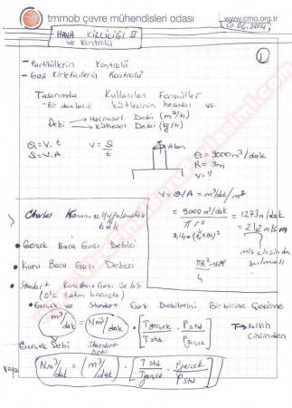 Hava Kirliliği ve Kontrolü -2 Mazeret Soruları ve Cevapları