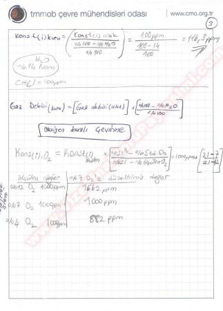 Hava Kirliliği ve Kontrolü -2 Mazeret Soruları ve Cevapları