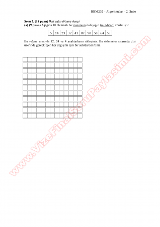 Algoritmalar Vize Soruları - 2013