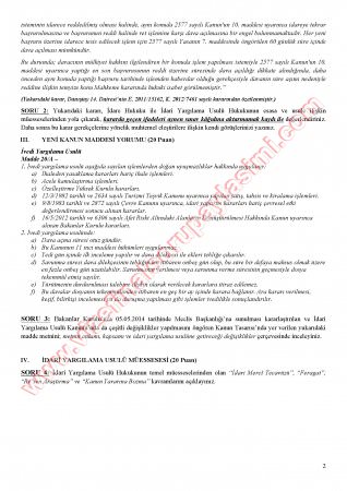 İdari Yargılama Usulü Hukuku Final Soruları-2014