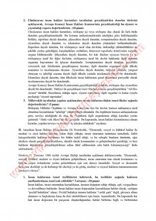 İnsan Hakları Hukuku Vize Soruları Ve Cevapları-2014