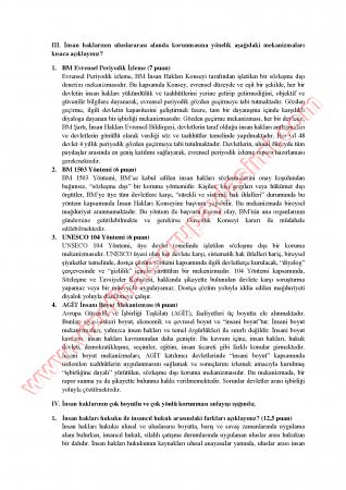 İnsan Hakları Hukuku Vize Soruları Ve Cevapları-2014