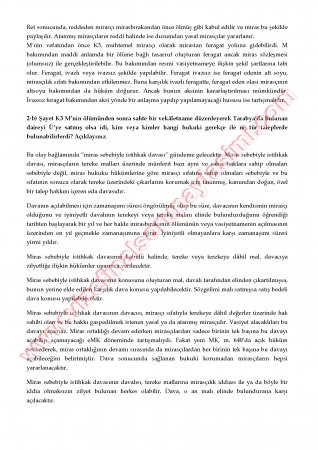 Miras Hukuku Final Soruları Ve Cevapları