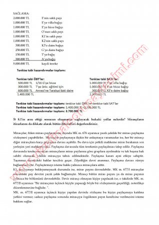 Miras Hukuku Final Soruları Ve Cevapları