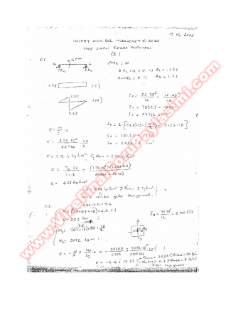 Mukavemet -2 Vize Soruları -2005