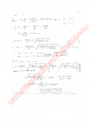 Mukavemet -2 Vize Soruları -2005