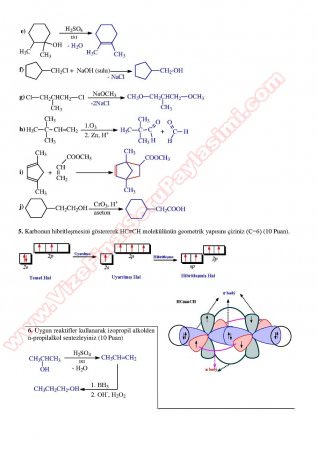 Organik Kimya -1 Final Soruları ve Çözümleri