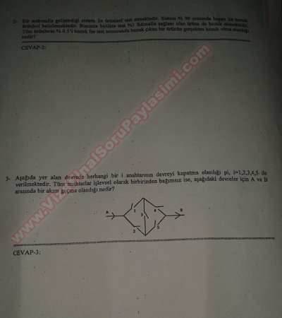 İstatistik ve Olasılık Sınav Soruları