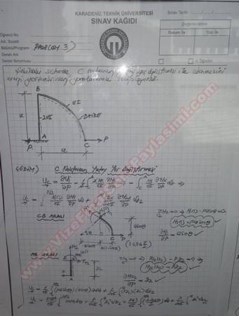 Mukavemet-2 Final Soruları ve Cevapları -2015