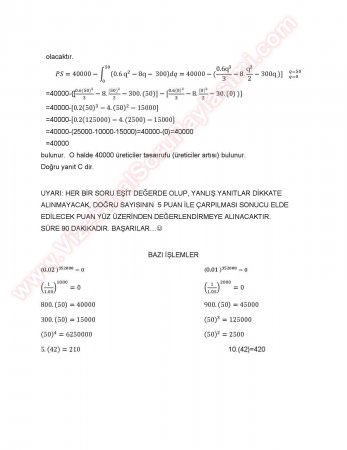 Matematik -2 Final Soruları Çözümleri
