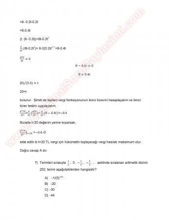 Matematik -2 Final Soruları Çözümleri