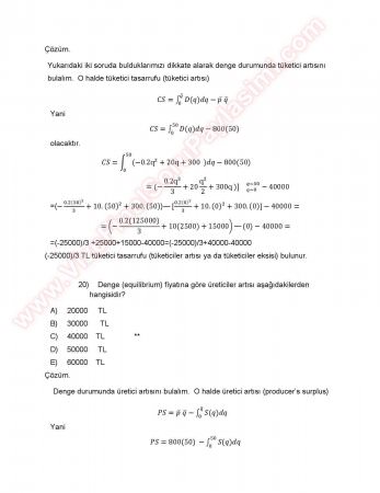 Matematik -2 Final Soruları Çözümleri