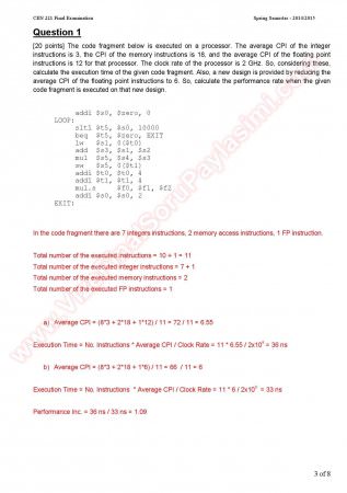 Computer Organizations Final Question And Answers