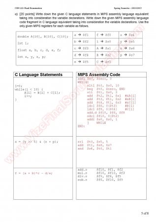 Computer Organizations Final Question And Answers