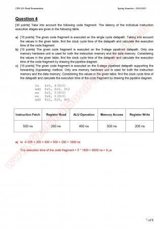 Computer Organizations Final Question And Answers