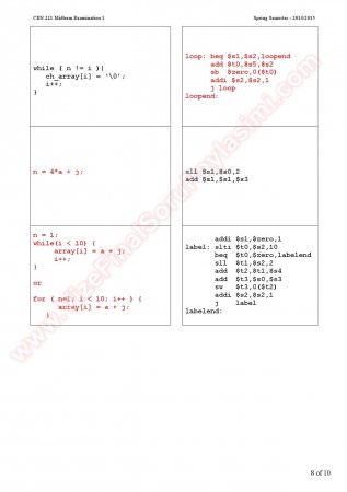 Computer Organizations Midterm Question And Answers