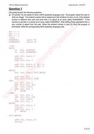 Computer Organizations Midterm Question And Answers