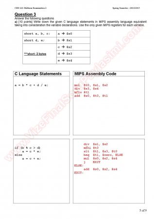 Computer Organizations 2.Midterm Question And Answers