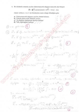 Elektromanyetik Dalga Teorisi Final Soru Ve Çözümleri