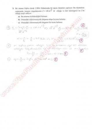 Elektromanyetik Dalga Teorisi Vize Soru Ve Çözümleri