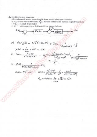 Kontrol Teorisi Vize Soruları Ve Çözümleri
