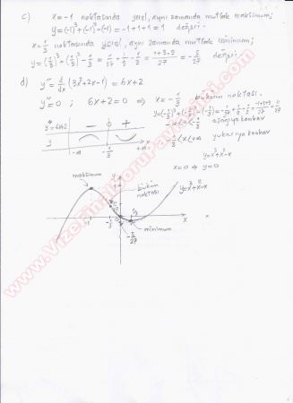 Matematik 1 Vize2 Soruları -2013