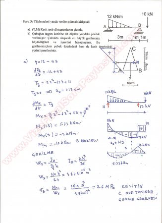 Mukavemet 1 Bütünleme Soruları Ve Çözümleri