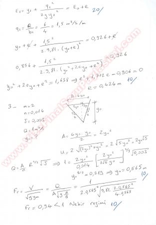 Hidrolik Bütünleme Soruları