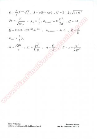 Hidrolik Bütünleme Soruları