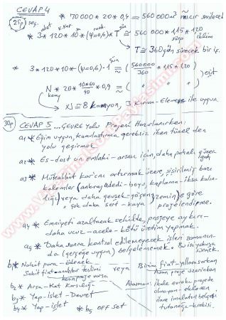 Şantiye Yönetimi Final Cevapları 2015