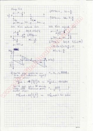 Yapı Statiği 1 Bütünleme Cevapları  2013