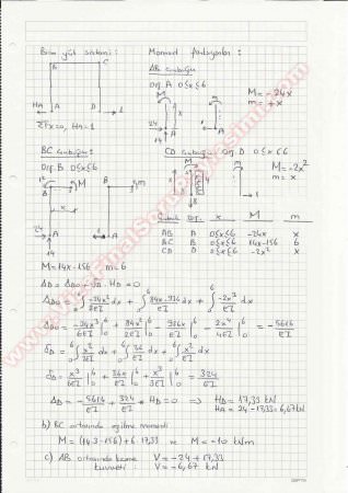 Yapı Statiği 1 Bütünleme Cevapları  2013