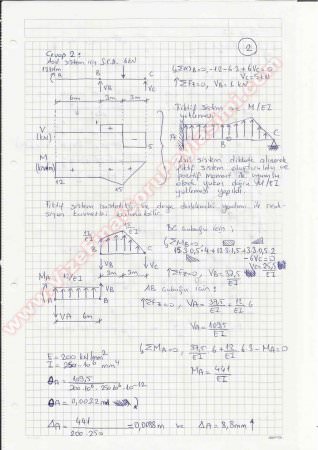 Yapı Statiği 1 Bütünleme Cevapları  2013