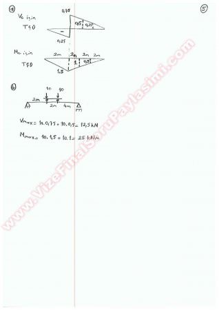 Yapı Statiği 1 Final Cevapları 2015