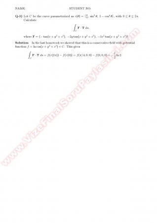 Calculus2 Final Solutions - 2008
