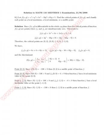 Intermediate Calculus3 Midterm Solutions -2008