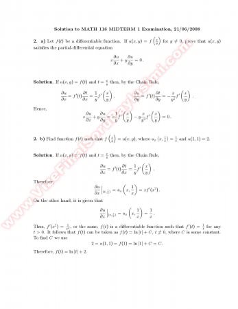 Intermediate Calculus3 Midterm Solutions -2008