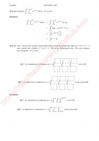Intermediate Calculus3 Final Solutions -2009