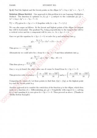 Intermediate Calculus3 Midterm Solutions -2009