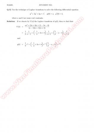 Complex Calculus Final Solutions - 2008
